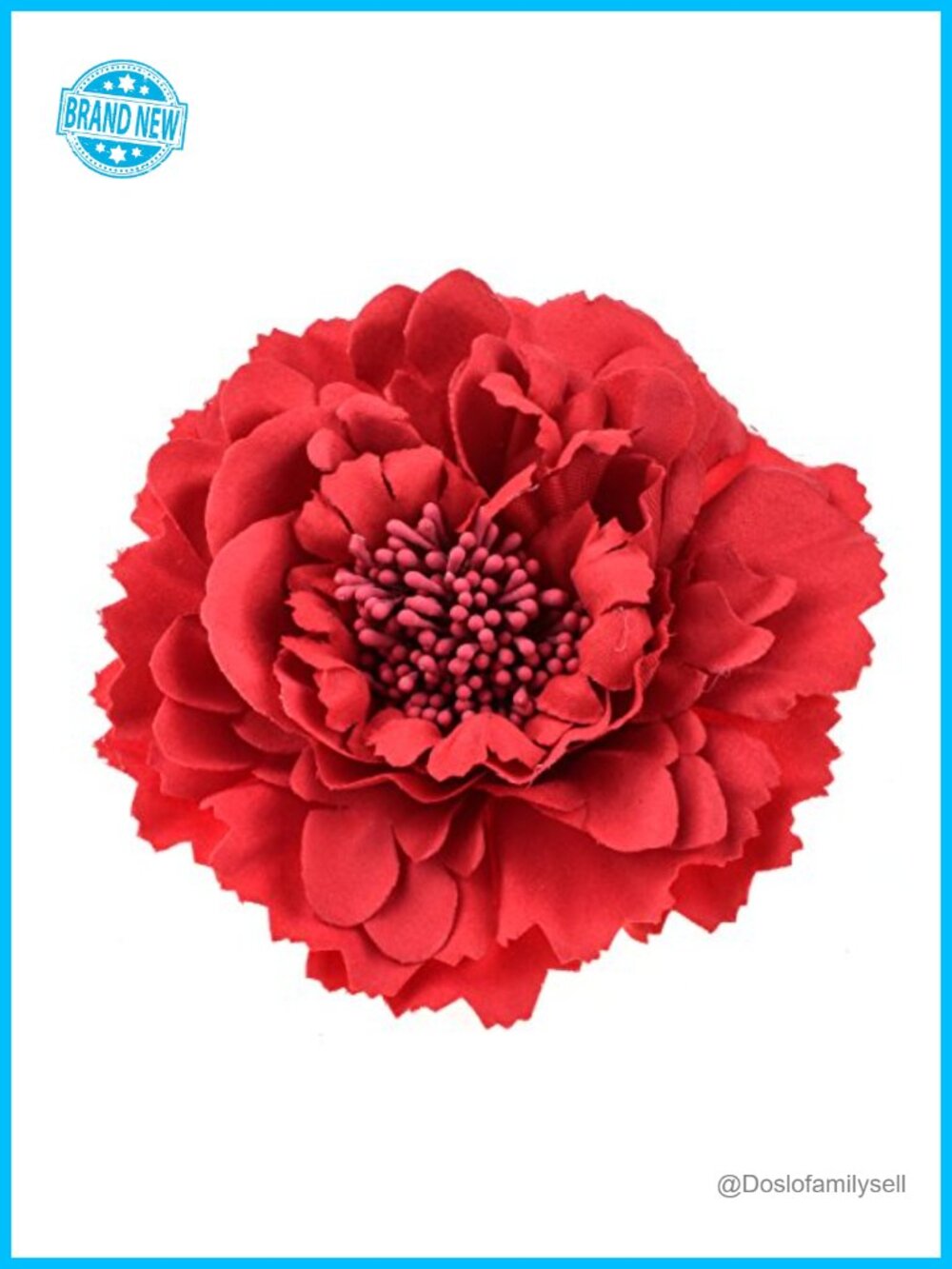 Peony Flower Hair Clip Brooch Pin Handmade